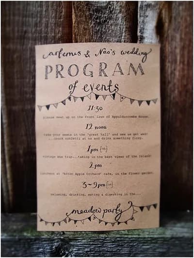 wedding program